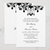 Grand Ballroom Huwelijksuitnodiging 1 (wit) Kaart (Voorkant / Achterkant)