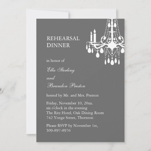 Grand Ballroom repesal Dinner Invitation (grijs) Kaart (Voorkant)