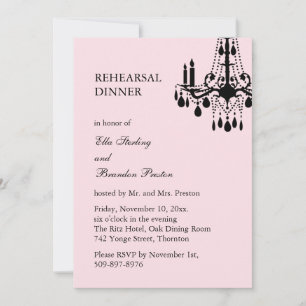 Grand Ballroom repesal Dinner Invite (roze) Kaart