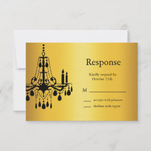 Grand Ballroom RSVP (goud en zwart) Kaartje