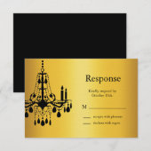 Grand Ballroom RSVP (goud en zwart) Kaartje (Voorkant / Achterkant)