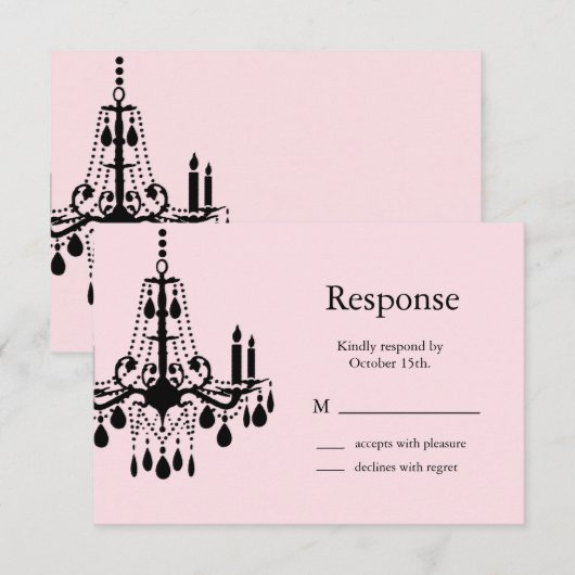 Grand Ballroom RSVP (roze) Kaartje (Voorkant / Achterkant)