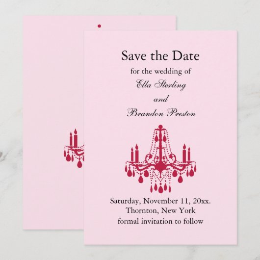 Grand Ballroom Save the Date (red) (Voorkant / Achterkant)