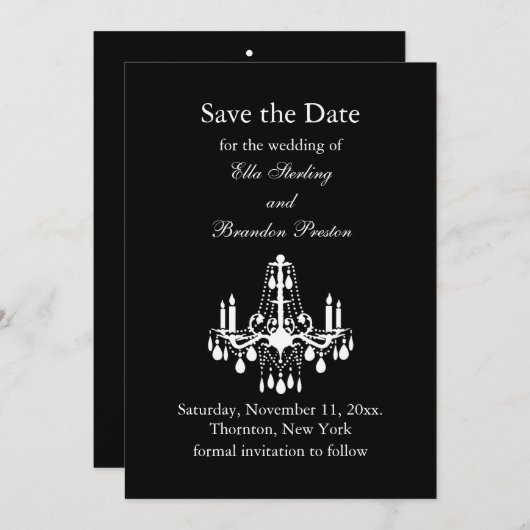 Grand Ballroom Save the Date (zwart) (Voorkant / Achterkant)