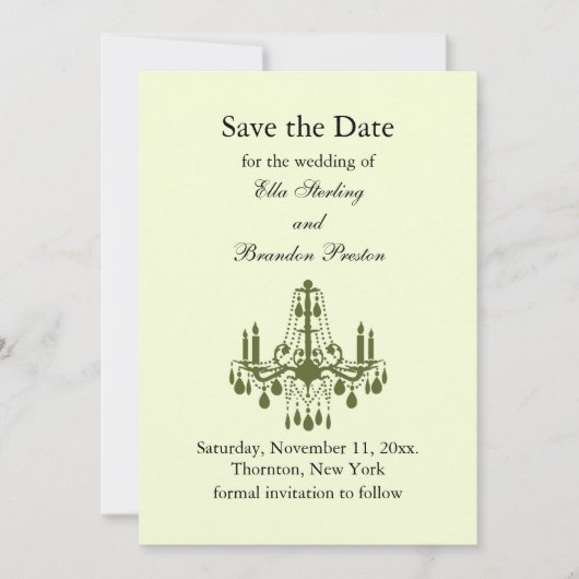 Grand Ballroom Sparen de Datum (groen) Save The Date (Voorkant)