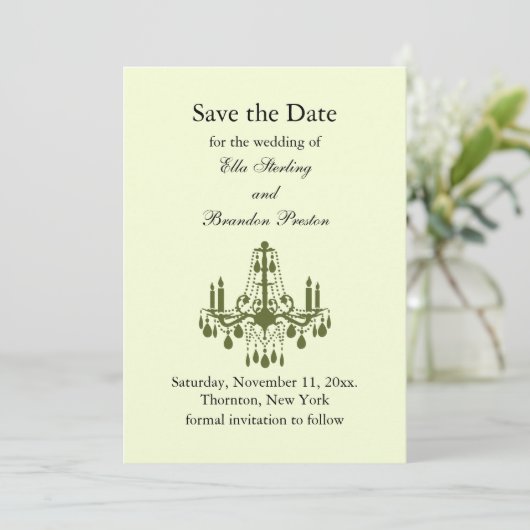 Grand Ballroom Sparen de Datum (groen) Save The Date (Staand voorkant)