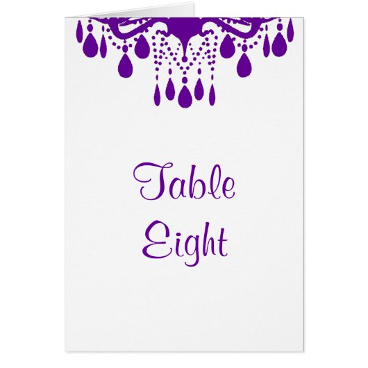 Grand Ballroom Table Number Card (paars) (Voorkant)