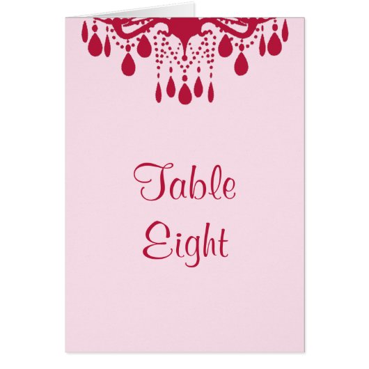 Grand Ballroom Table Number Card (rood) (Voorkant)