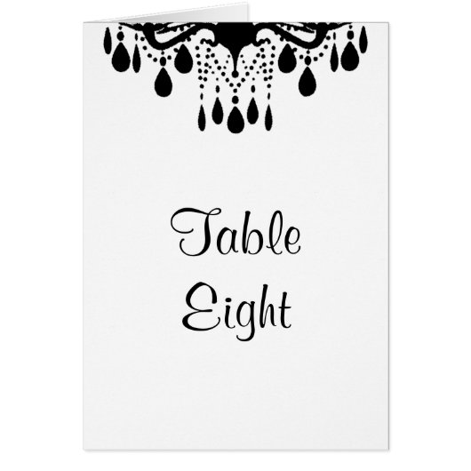 Grand Ballroom Table Number Card (wit) (Voorkant)