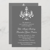 Grand Ballroom Wedding Invitation 2 (grijs) Kaart (Voorkant / Achterkant)
