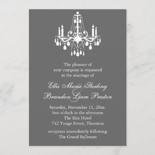 Grand Ballroom Wedding Invitation 2 (grijs) Kaart