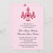 Grand Ballroom Wedding Invitation 2 (rood) Kaart (Voorkant / Achterkant)