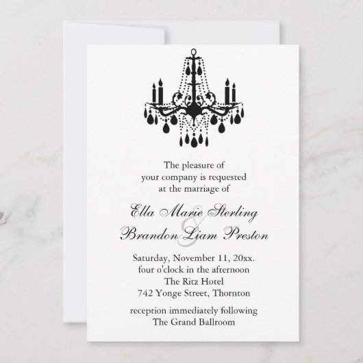 Grand Ballroom Wedding Invitation 2 (wit) Kaart (Voorkant)