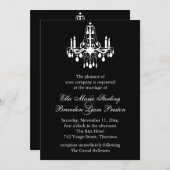 Grand Ballroom Wedding Invitation 2 (zwart) Kaart (Voorkant / Achterkant)