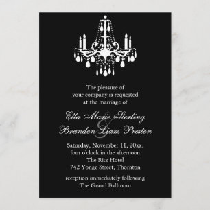 Grand Ballroom Wedding Invitation 2 (zwart) Kaart