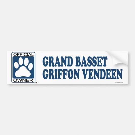 Grand Basset Griffon Vendeen Blue Bumpersticker (Voorkant)