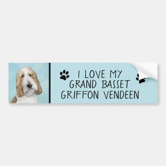Grand Basset Griffon Vendeen - Oorspronkelijke hon Bumpersticker (Voorkant)