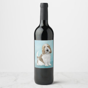 Grand Basset Griffon Vendeen - Oorspronkelijke hon Wijn Etiket