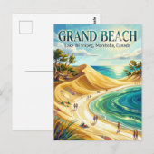Grand Beach Canada -> Grote Strand Canada Briefkaart (Voorkant / Achterkant)
