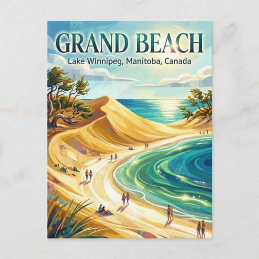 Grand Beach Canada -> Grote Strand Canada Briefkaart (Voorkant)