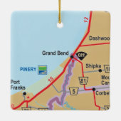 Grand Bend Ontario Map Keramisch Ornament (Achterkant)