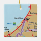 Grand Bend Ontario Map Keramisch Ornament (Voorkant)