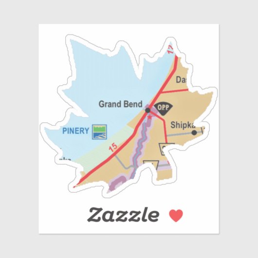 Grand Bend Ontario Map Sticker (Vel)
