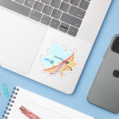 Grand Bend Ontario Map Sticker (Laptop met iPhone)