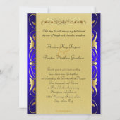 Grand Blue Jewel Gold en Blue Invitation Kaart (Achterkant)