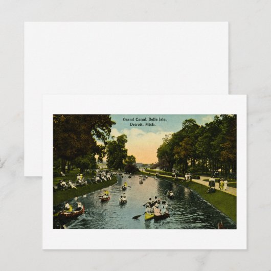 Grand Canal Belle Isle, Detroit, Michigan Briefkaart (Voorkant / Achterkant)