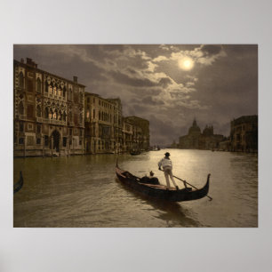Grand Canal by Moonlight II Venetië, archiefafdruk Poster