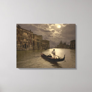 Grand Canal by Moonlight II, Venetië, Italië Canvas Afdruk