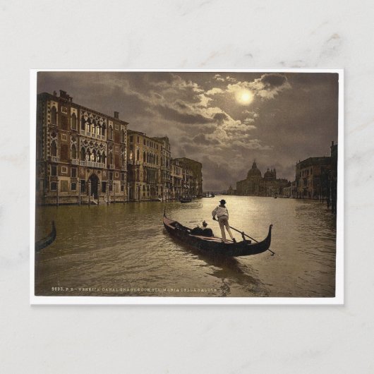 Grand Canal by moonlight, Venetië, Italië Ph Briefkaart (Voorkant)