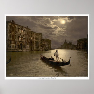 Grand Canal by moonlight, Venetië, Italië Poster