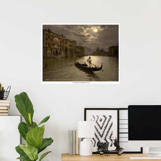 Grand Canal by moonlight, Venetië, Italië Poster (Thuiskantoor)