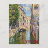  Grand Canal Gondolas Venice Italië Reis Briefkaart (Voorkant)