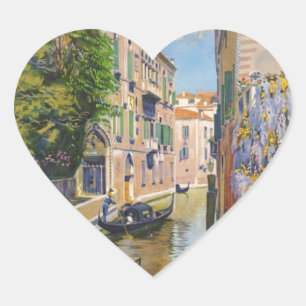  Grand Canal Gondolas Venice Italië Reis Hart Sticker