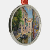  Grand Canal Gondolas Venice Italië Reis Metalen Ornament (Rechts)
