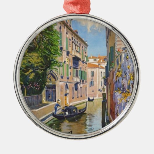  Grand Canal Gondolas Venice Italië Reis Metalen Ornament (Voorkant)