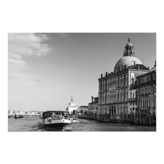 Grand Canal in Venetië, zwart-wit Foto Afdruk (Voorkant)