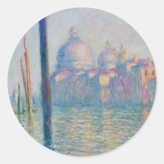 Grand Canal Monet Venetië Italië Klassiek schilder Ronde Sticker (Voorkant)