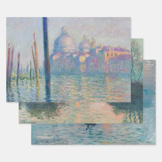 Grand Canal Monet Venice Italy Classic Painting Inpakpapier Vel (Set)