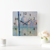 Grand Canal Monet Venice Italy Classic Painting Vierkante Klok (Huis)