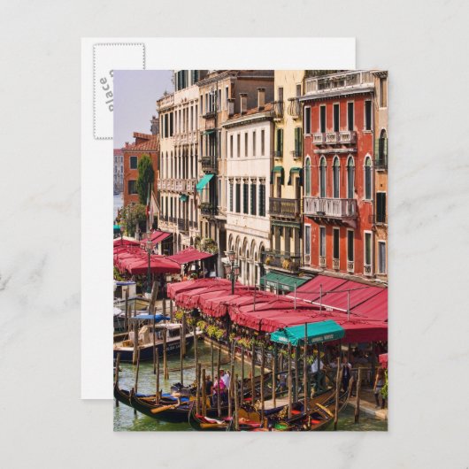Grand Canal of Venice, Italië, met gondola-boten Briefkaart (Voorkant / Achterkant)