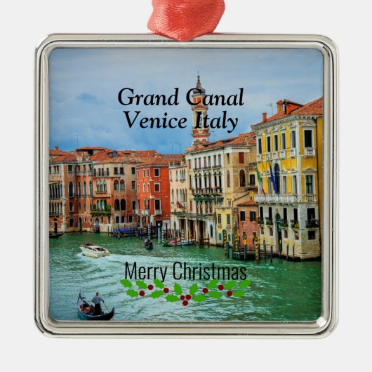 Grand Canal, Venetië, Kerstmis Metalen Ornament (Voorkant)