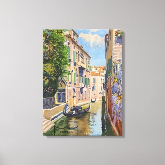Grand Canal Venice Italië Vintage Travel Canvas Afdruk (Voorkant)