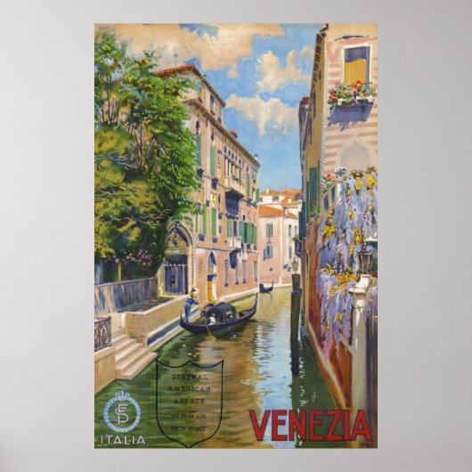 Grand Canal Venice Italië Vintage Travel Poster (Voorkant)
