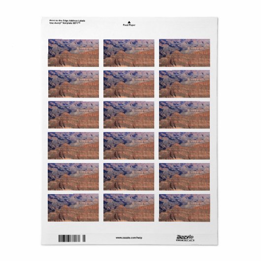 Grand Canyon-Adresetiketten Etiket (Full Sheet)