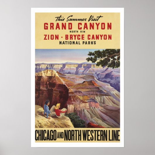 Grand Canyon, Amerika - Vintage Travel Poster (Voorkant)