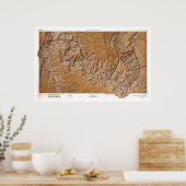 Grand Canyon and Vicinity Map 1962 Poster (Keuken)